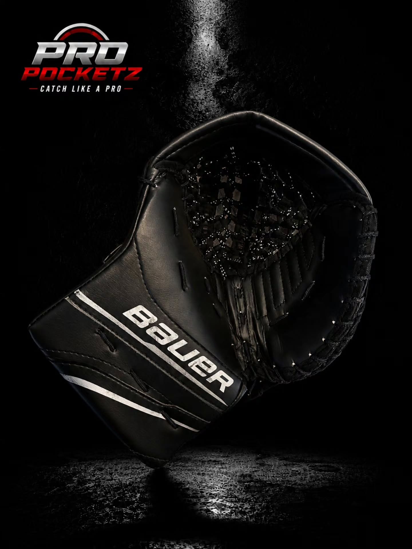 Finished Pro Pocketz Bauer custom goalie glove build 19