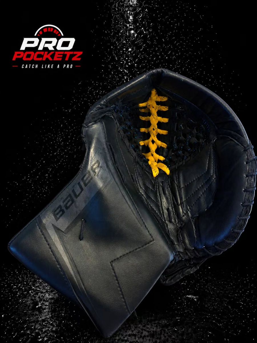 Finished Pro Pocketz Bauer custom goalie glove build 9
