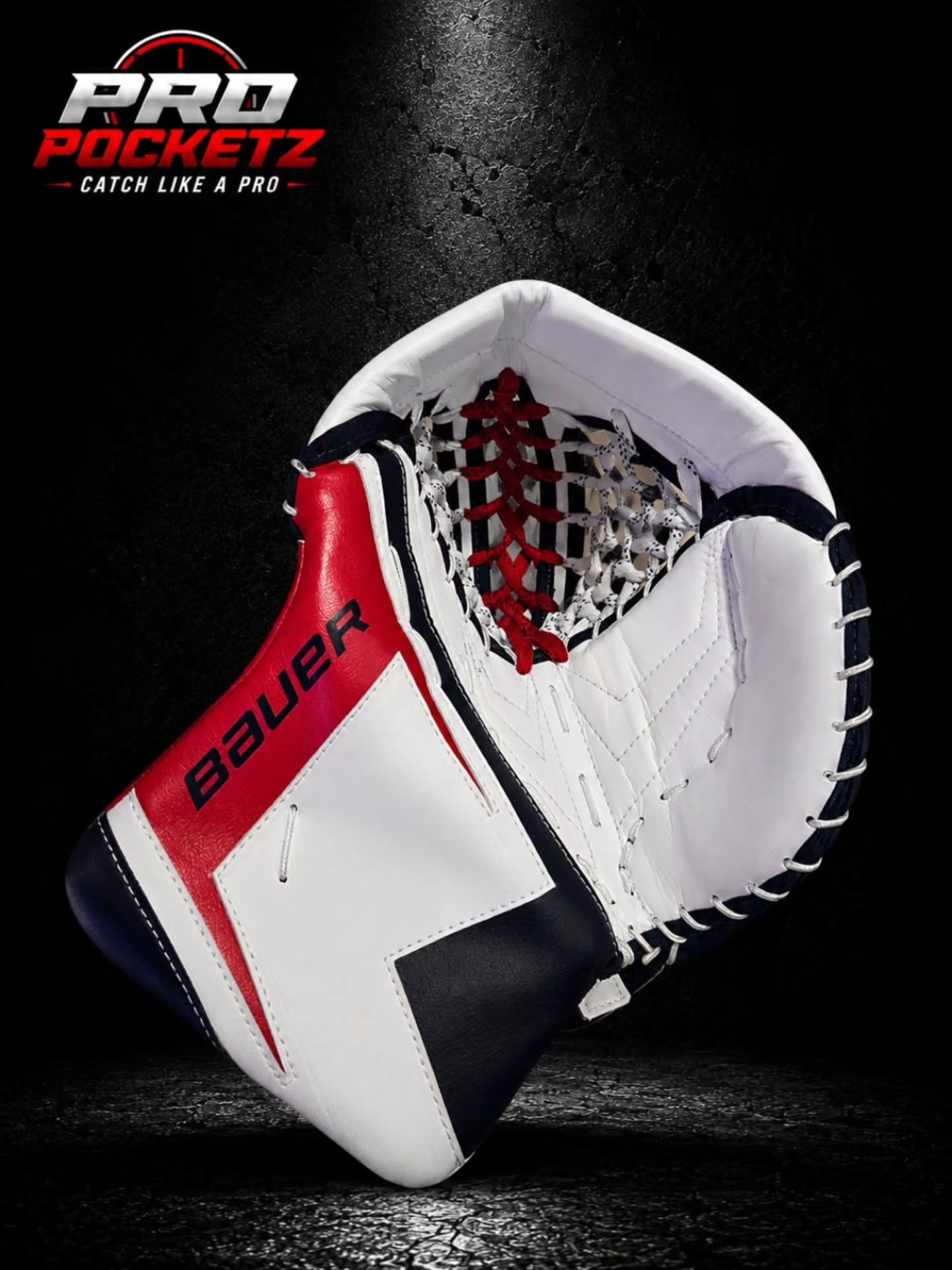 Finished Pro Pocketz Bauer custom goalie glove build 16