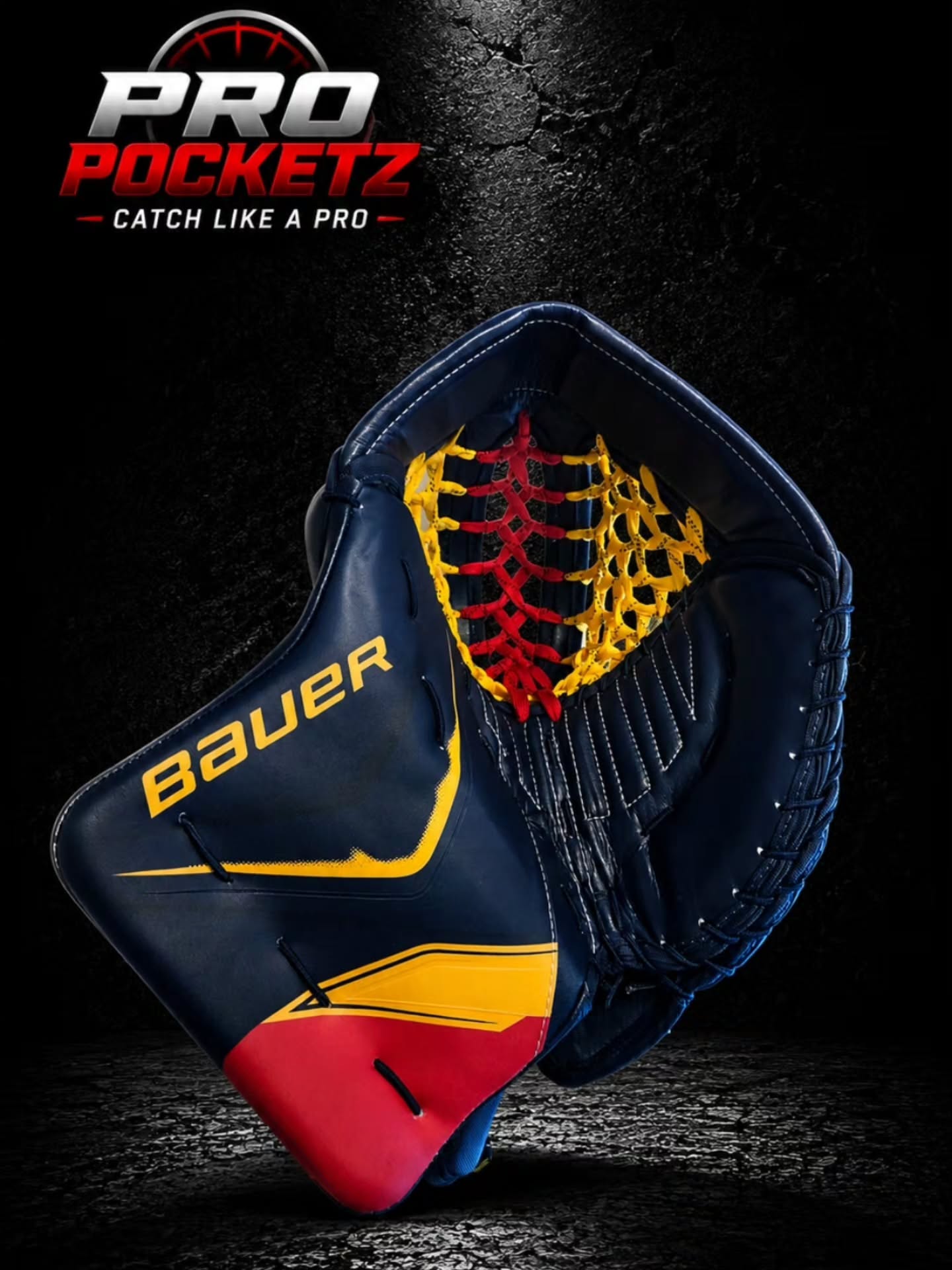 Finished Pro Pocketz Bauer custom goalie glove build 14